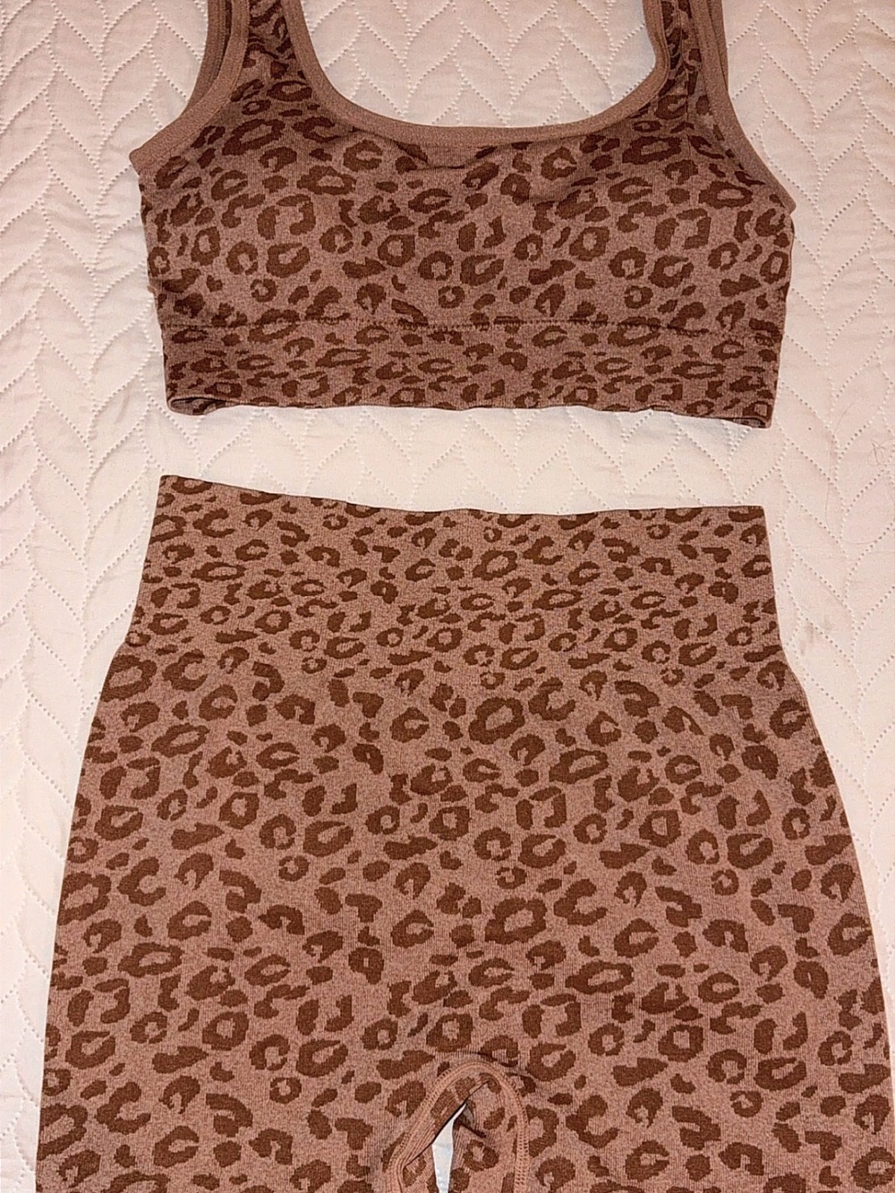 Leopard Print Seamless Active Crop & Bike Short Set - Picture 3 of 10